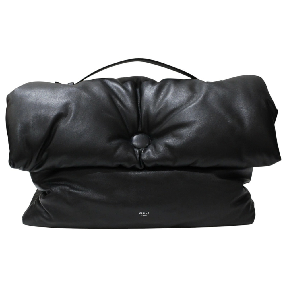 CELINE Pillow Bag Handbag Black Super Soft Lambskin